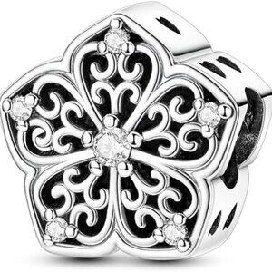Vintage Floral Charm Cool 925 Sterling Silver Charms Hypoallergenic Beads